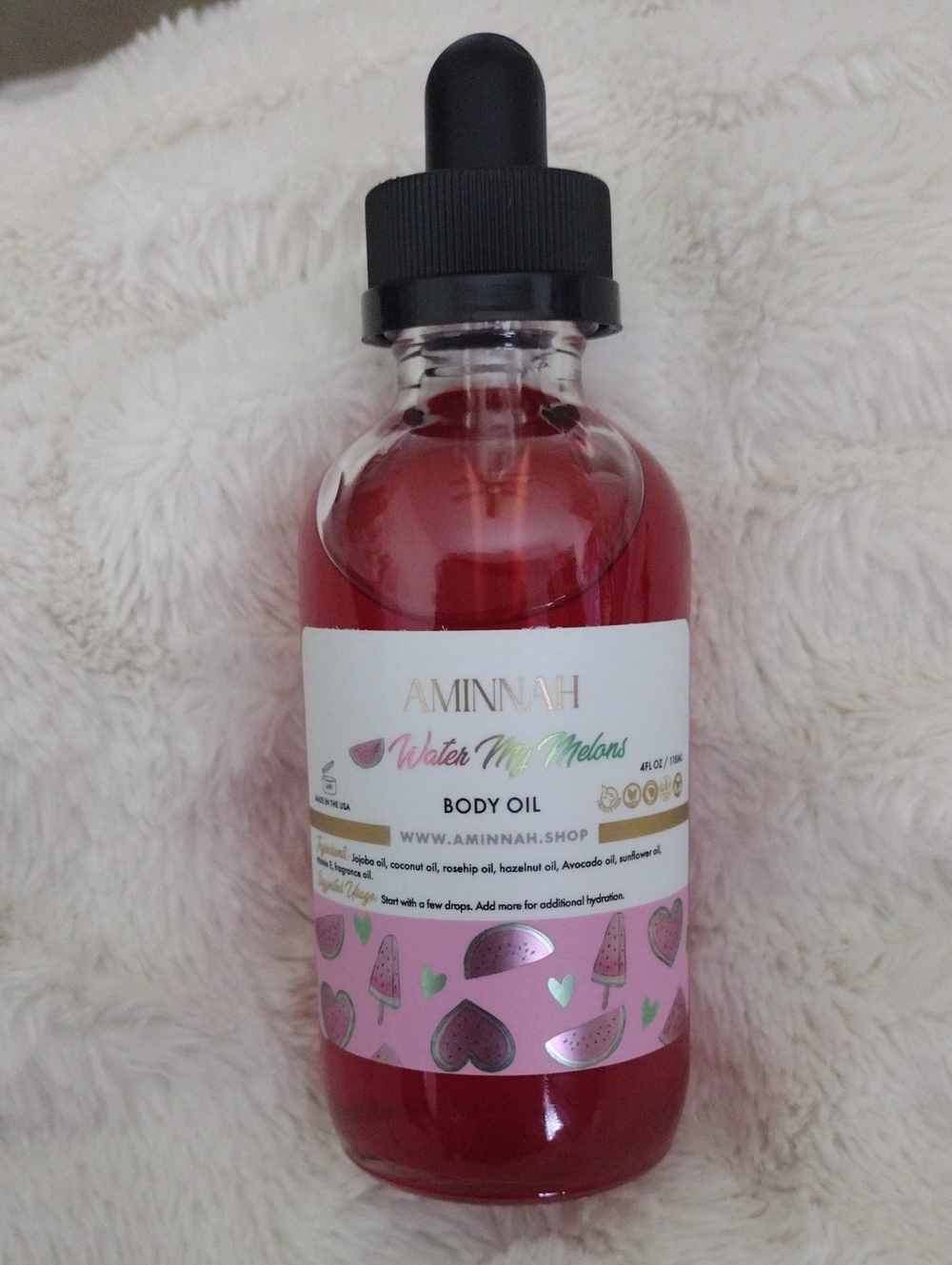 Aminnah Water My Melons Pink Body Oil
